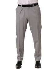 Dolce & Gabbana Gray Wool Tapered Men Dress Trouser Men's Pants