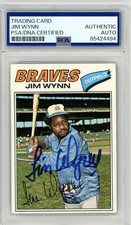 JIM Jimmy WYNN 1977 TOPPS SIGNED PSA AUTO AUTOGRAPHED CARD #165  BRAVES ASTROS