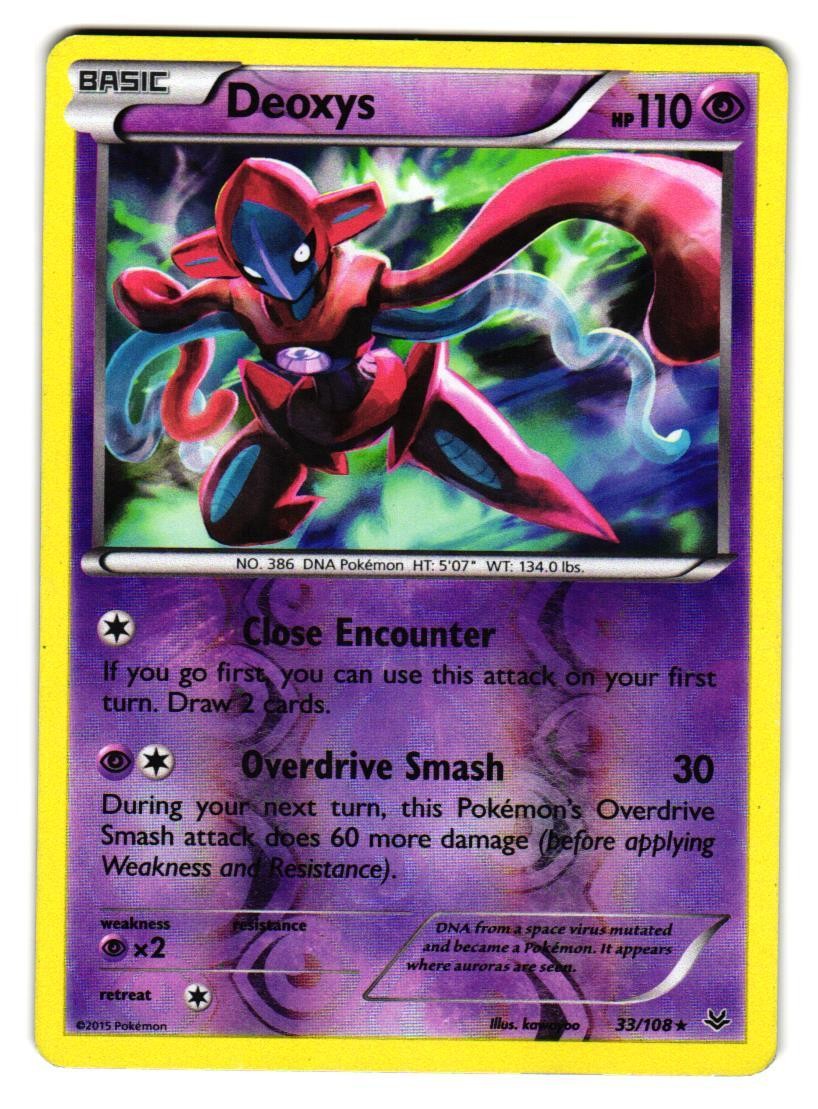 Deoxys 33/108 Holo Rare Roaring Skies Pokemon Reverse Holo Lightly Played