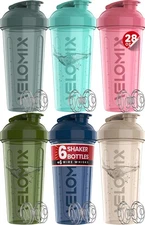 -6 PACK- 28 OZ Protein Shaker Bottles for Protein Mixes, Shaker Cups for Prot...