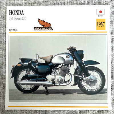 Honda 250 Dream C70 1957 Japan Edito Service Atlas Motorcycle Card