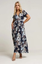 Yours Curve Women's Plus Size Floral Wrap Maxi Dress