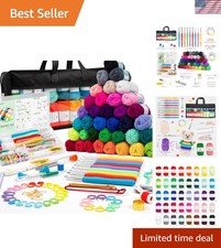 Luxury 113 Piece Crochet Kit: 1600 Yards of 40 Vibrant Colors with Accessories