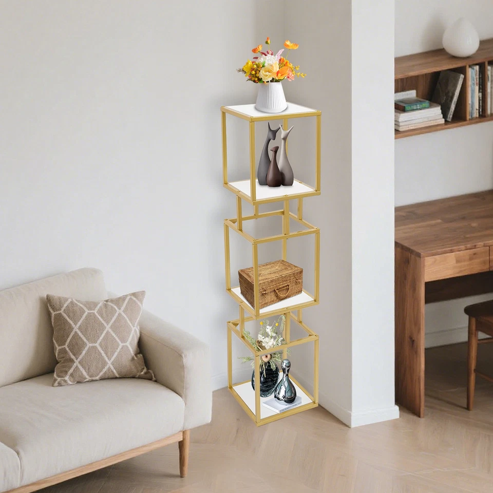 3 Tiers Home Bookshelf Storage File Rack Cube Shelving Unit Flower Display Stand - Image 4 of 4