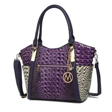 MKF Collection by Mia K MKF-CRC-X684VL-LGY Womens Janise Croco Vegan Leather ...