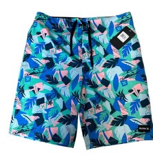 Hurley Green Blue Pink Fiji Swim Trunk Swim Boardshorts Boys 16/28 NWT