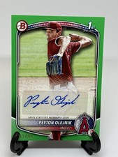2025 Bowman Prospects Autographs Green Border Peyton Olejnik Auto /99 Angels