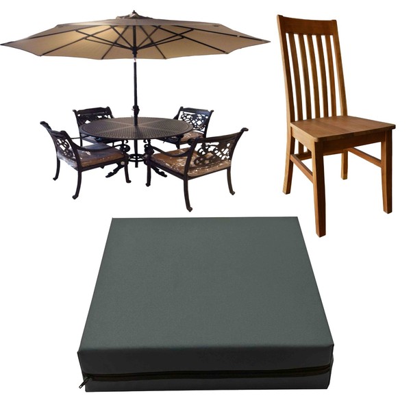 Almohadilla de asiento para silla de jardín de exterior impermeable almohadilla de espuma de 4 cm de grosor con cubierta