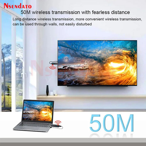 50M 1080P Wireless HDMI Video Audio Transmitter Empfänger Extender 5.8G HDMI Kabel - Bild 6 von 6