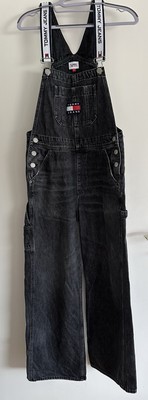 Jeanslatzhose Latzhose von Tommy Jeans Hilfiger XS  schwarz grau 