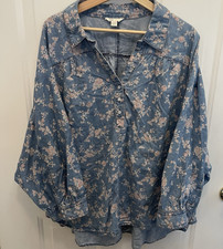 Chemisier Femme Cato Taille L, Bleu Clair à Motif Floral - Occasion Très Bon état
