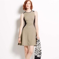 Ann Taylor Sleeveless Colorblock Fit And Flare Dress 6
