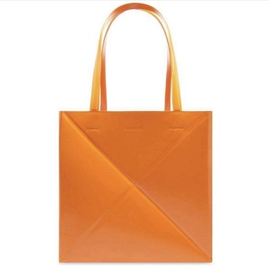 Nanushka Origami Tote Bag NWT Vegan Leather Orange w/ Pouch Dust Bag