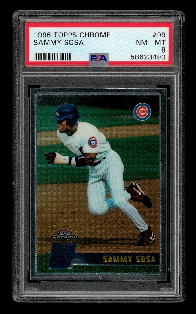 1996 Topps Chrome: # 99 Sammy Sosa PSA 8 NM-MT