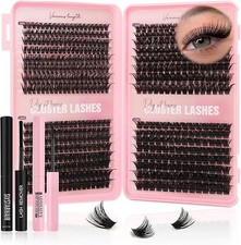 Sixstarhair Individual Eyelashes Kit 544Pcs Lash Clusters with Glue and Remover 