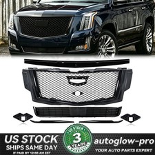 For Cadillac Escalade 2015-2020 Front Bumper Grille Lower Grill Gloss Black 7pcs For Cadillac Escalade 2015-2020 Front Bumper Grille Lower Grill Gloss Black 7pcs