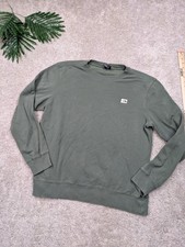 The North Face Sweatshirt Mens Large Green Fleece Crewneck Pullover Patch Logo
