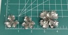 Vintage Giovanni Silver Silvertone Flower Brooch Pin Clip On Earrings Set — photo 7