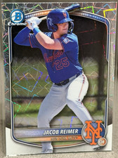 2025 Bowman Chrome Laser Refractor Jacob Reimer BDC-188 New York Mets