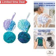 Bath Loofah Sponge 4 Pack Exfoliating Body Scrubber 75g 5.9 Inch Large Shower