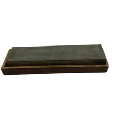 Vtg Norton Sharpening Stone Hone Oilstone In Wood Base