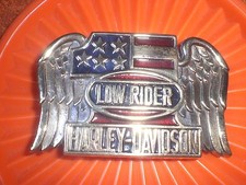 HARLEY #1 1983 80TH 80 YEAR ANNIVERSARY BUCKLE VINTAGE LOW RIDER BRASS FLAG