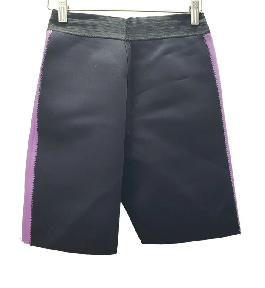 Cortadora de cintura Curves para mujer negra púrpura neopreno fitness entrenamiento pantalones cortos medianos Foto 3 de 4