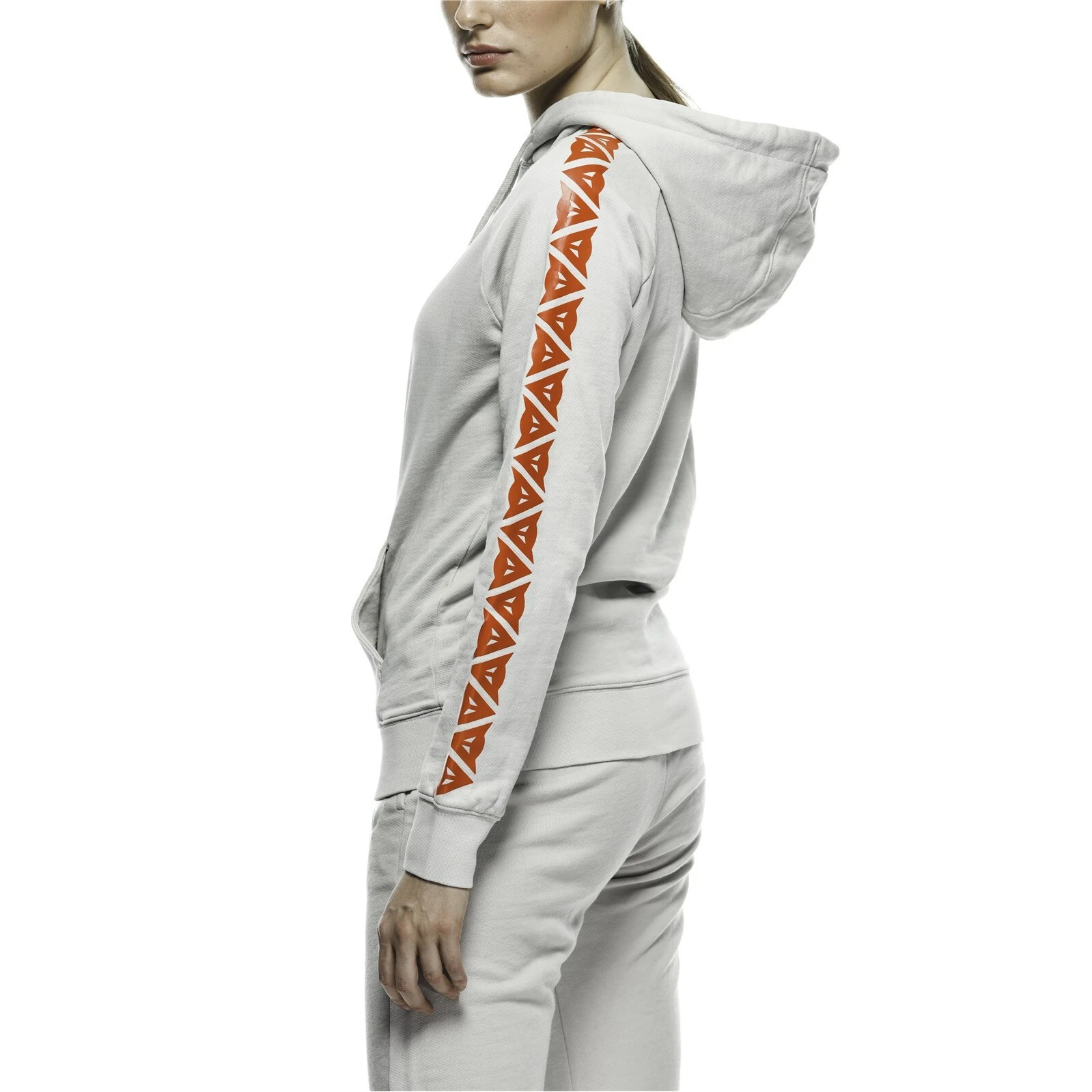 SACAI Felpa pullover donna a righe Dainese taglia S felpa con cappuccio grigia