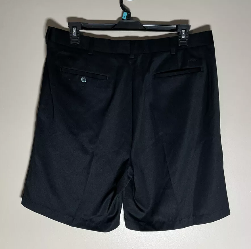 Ping Golf Shorts Mens Size 40 Black Pleated Polyester Rayon Blend