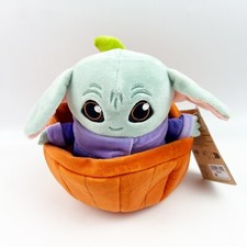 NEW Disney Store Mandalorian Grogu Baby Soft Yoda Plush Pumpkin Purple Top NWT