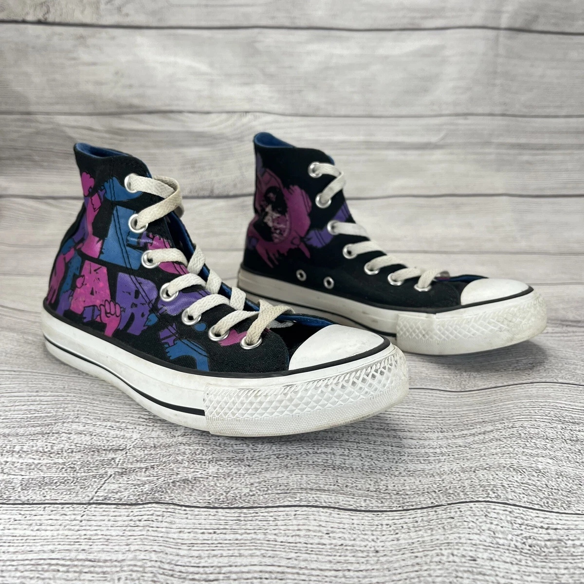 All black converse high tops junior sale