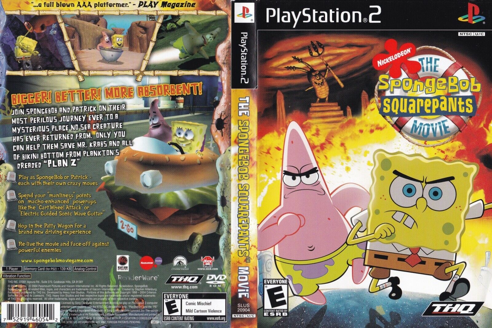  Spongebob Squarepants The Movie - PlayStation 2 : THQ: Video  Games