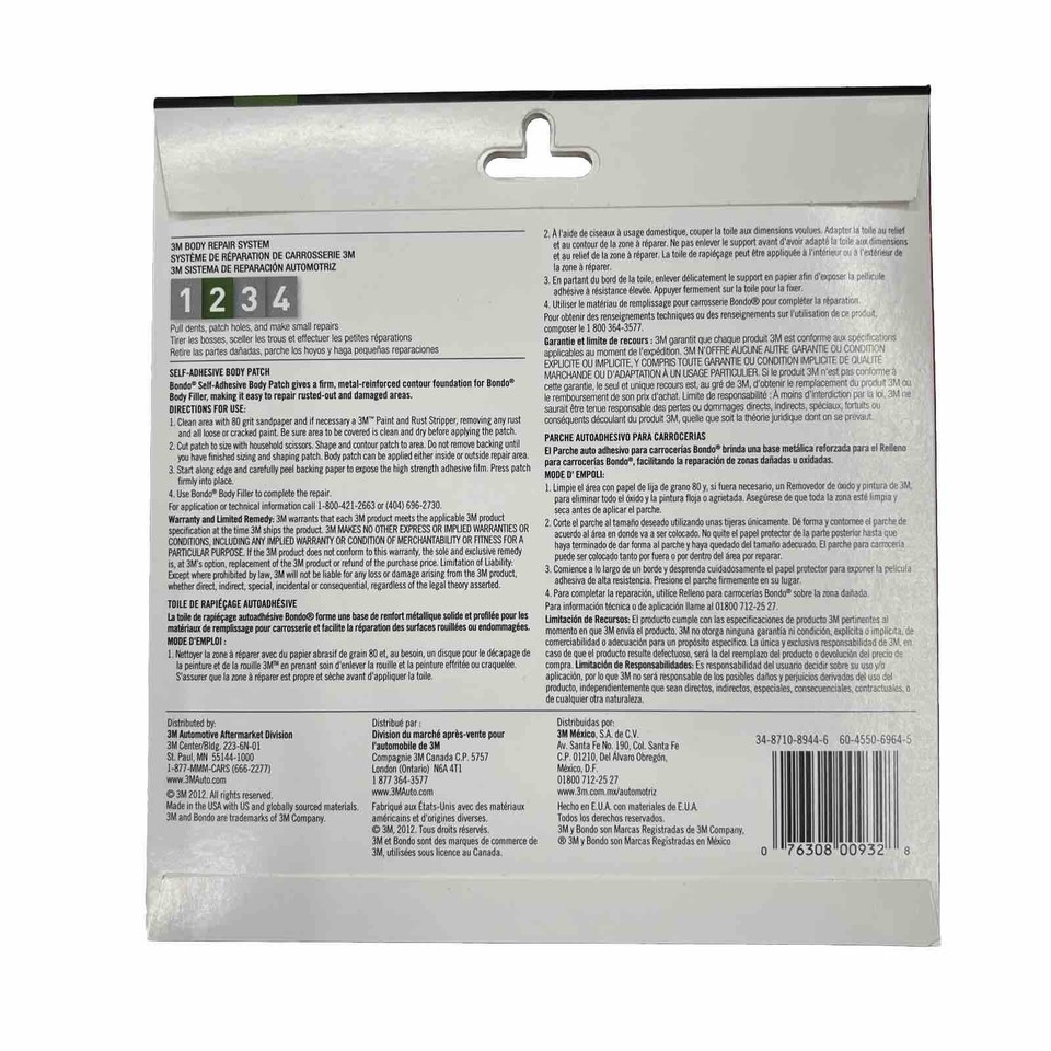 Bondo 932 Self Adhesive Body Patch eBay