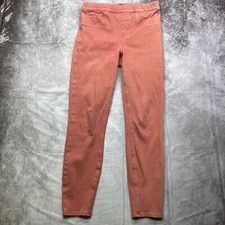 Spanx Jean-ish Leggings Size Medium Coral Melon Orange Ankle High Rise Pull On