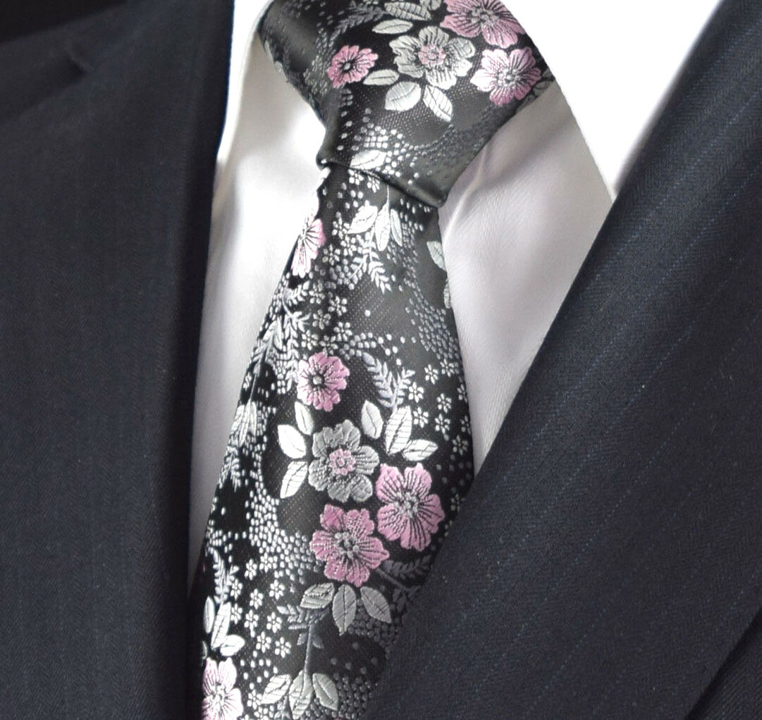 grey dress shirt pink tie Rose Gold and Silver Stripe Tie – GentlemanJoe main image 0