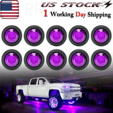 10pcs Round LED Rock Lights Purple For Jeep Off-Road Truck ATV Underbody Light