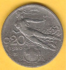 Moneta 20 centesimi  1920    Regno d'Italia    circolata