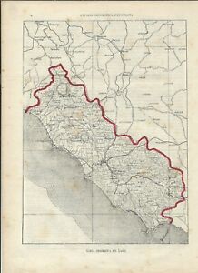 Carta Geografica Antica Lazio Roma 11 Old Antique Map Ebay