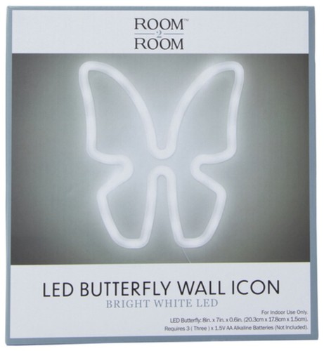 Butterfly LED Wall Bright White Light 8” Great Gift! Ships Fast! - Zdjęcie 1 z 4