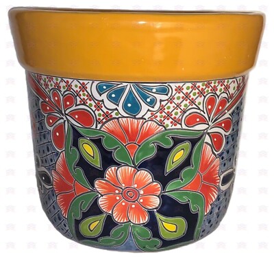 XOOCH MEXICO, BLUMENKUEBEL TALAVERA ''COPA'' GELB GROSS, handgefertigt