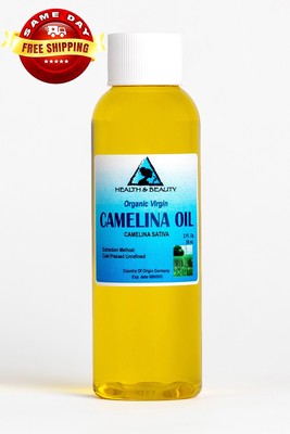 CAMELINA OIL UNREFINED ORGANIC VIRGIN COLD PRESSED RAW PREMIUM FRESH PURE 2 OZ