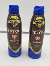 2 PK Banana Boat UltraMist Tanning Dry Oil Clear Sunscreen Spray SPF 8 - 6 oz