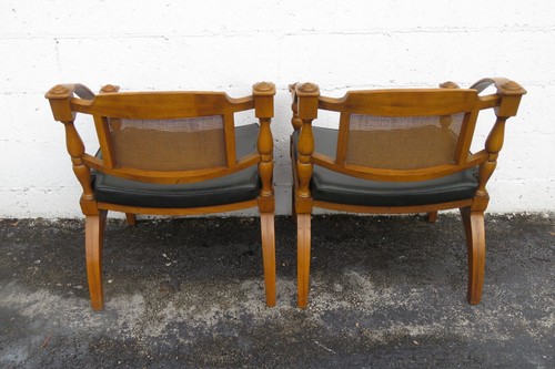 Lenoir Mid Century Hollywood Regency Side Chairs a Pair 3656 - Picture 3 of 12