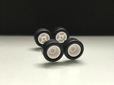 Ruote Hot Wheels Real Riders 1/64 R118 Bianche 12mm - Gomme Extra Lunghe Per Personalizzazione