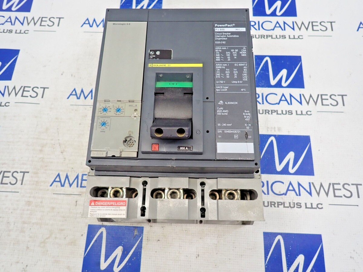 Square D 0320-2182 PJ 800 PowerPact 800 Amp 600V 3P Circuit