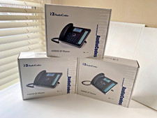 Lot of 3 AudioCodes 440HD IP Phone UC440HDEG GGWV00610 W/ GBit Ethernet Cable