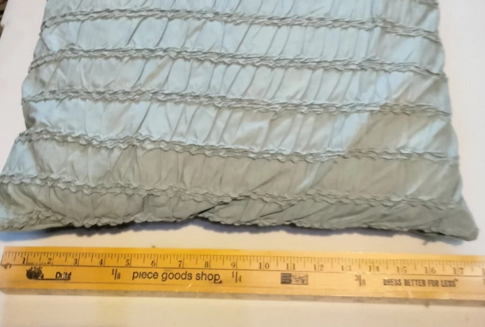 Decorative Cushion Pillow Seafoam Green Ruffled Smocked Style Co - Image 3 of 4