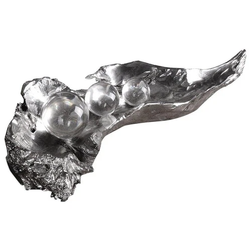 Uttermost Three Peas in A Pod Resin and Crystal Sculpture in Silver/Clear - Picture 1 of 2