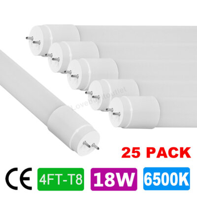 #ad #ad 25 Pack T8 LED Fluorescent bulbs tube light lamp bar cool white high brightness $67.89