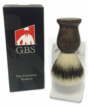 GBS Synthetic 3rd Generation Bristle Shaving Brush Clear Brush Stand